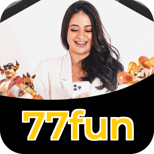 Catálogo slots 77fun mostrando top jogos Gates Olympus Sweet Bonanza Fortune Tiger Big Bass volatilidade RTP