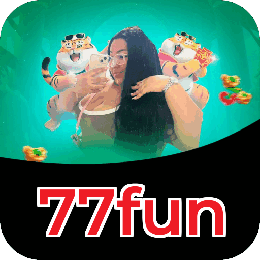 Interface do aplicativo 77fun mostrando jogos disponíveis no iOS e Android